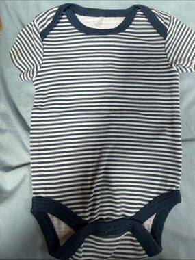 chick pea Navy and White Striped Baby One-Piece Bodysuit